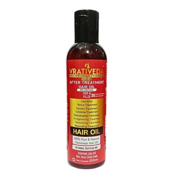 VRATIVEDA After Treatment Hair Oil / 100% Natural Hair Oil/For Thick, Strong & Shiny Hair 200 ML - Image 4