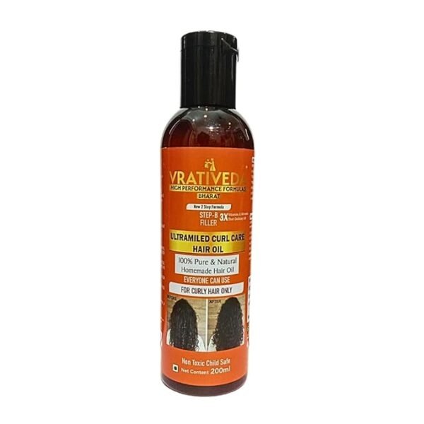 VRATIVEDA Ultramiled Curl Care Hair Oil / 100% Natural Hair Oil/Enhances Curls & Reduces Frizz 200 ML - Image 4